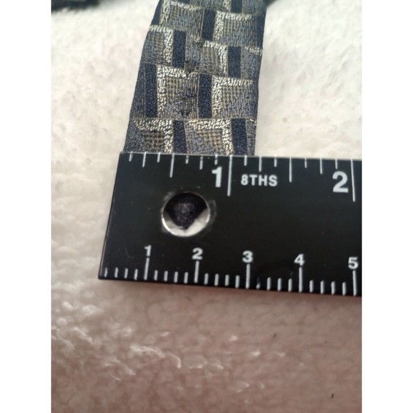 DC By Daniel Craig Italian Silk Men's Tie Gray/Black Geometric Texture Long - Picture 5 of 10